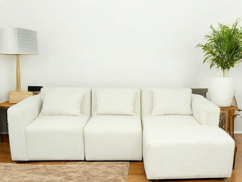 Modular 3 Seater Couch - White - Right Hand