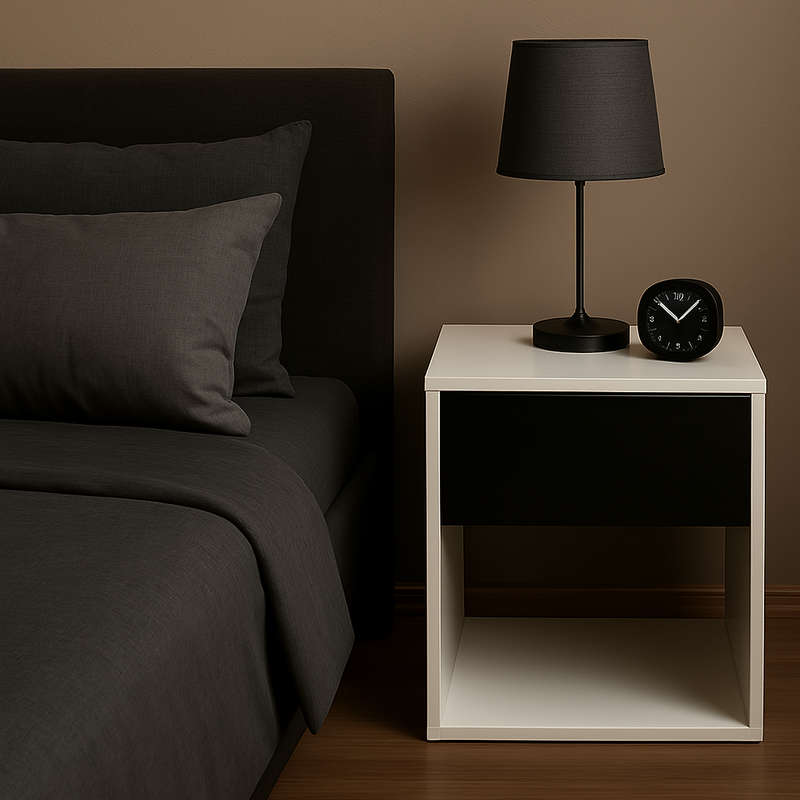 Neil Pedestal - White - Black
