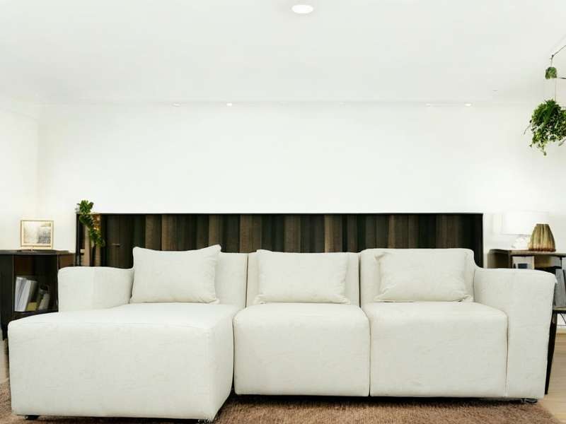 Modular 3 Seater Couch - White - Left Hand