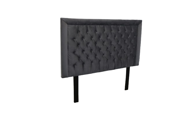 Nadine Headboard - Queen/Double - Grey Velvet Covered Button
