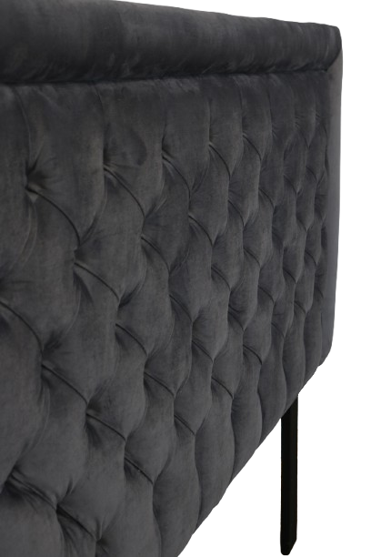 Nadine Headboard - Queen/Double - Grey Velvet Covered Button
