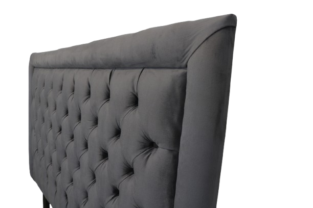 Nadine Headboard - Queen/Double - Grey Velvet Covered Button