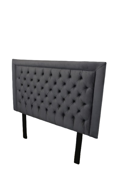 Nadine Headboard - Queen/Double - Grey Velvet Covered Button