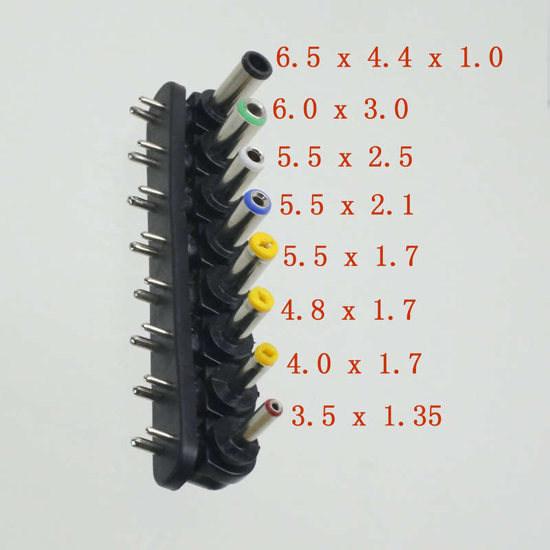 8 Pcs Universal 2 Pin Plug Charger Tips for Notebook Laptop Charger