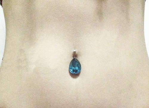 1PCS-Tear-Drop-Rhinestone-Button-Barbell-Bar-Belly-Navel-Ring-Body-Piercing