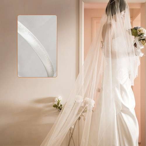 1T-One-Tier-Elegant-Cathedral-White-Edge-Wedding-Bridal-Bride-Veil