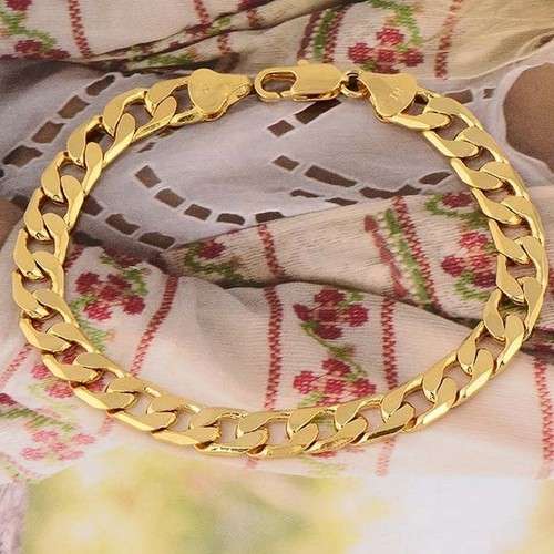 Cool-7mm-8-Inches-9K-Gold-Filled-Mens-Curb-Bracelet-14C0465