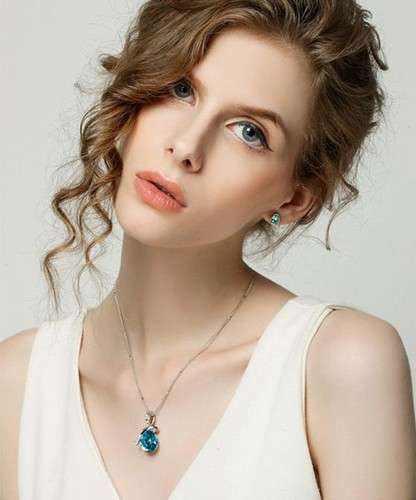 Womens-Rhinestone-Chain-Crystal-Necklace-Pendant-Waterdrop-Jewelry-Xmas-Gift-New