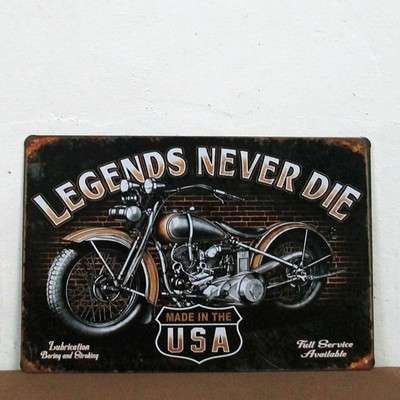 20X30cm-Legends-Never-Die-Motorcycle-Retro-Metal-Tin-Sign-Poster-Wall-Garage-Bar