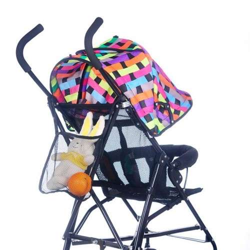 Baby Kids Stroller Hanging Bags Accessories Bottle Diaper Storage Net Bag Black