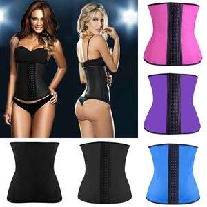 Latex *9 STEEL BONE* Under Bust Waist Training Corset S,M,L,XL,XXL