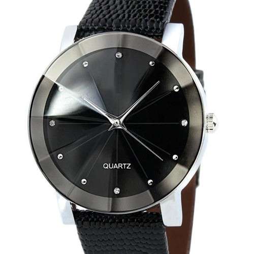Classic-Men-039-s-Black-Leather-Dial-Skeleton-Sport-Army-Wrist-Watch
