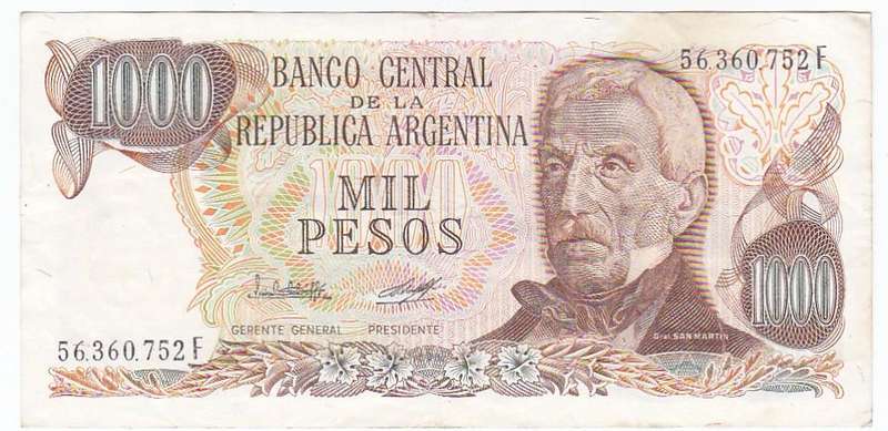 ARGENTINA 1000 PESOS 56.360.752F
