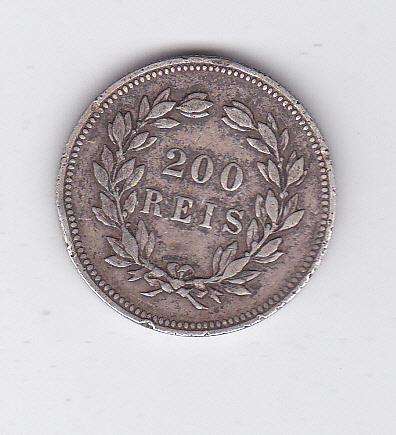 PORTUGAL 200 REIS 1891 SILVER