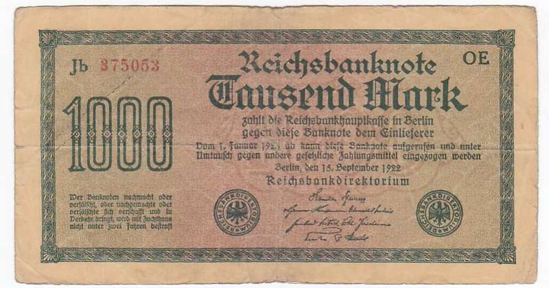 GERMANY THOUSAND MARKS 1922