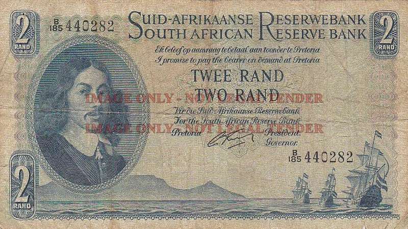 SOUTH AFRICA 2 RAND G .RISSIK B185 440282 / 1962