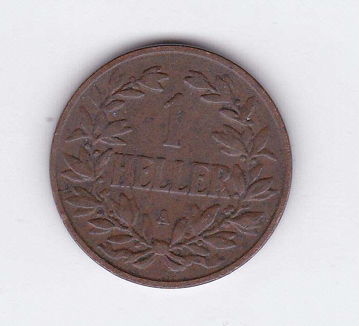 GERMAN EAST AFRICA 1 HELLER 1904 A