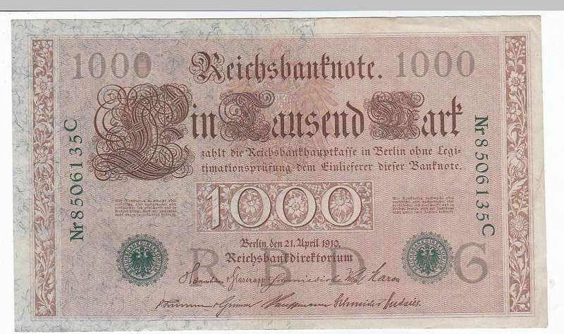 GERMANY 1000 MARK 21 APRIL 1910
