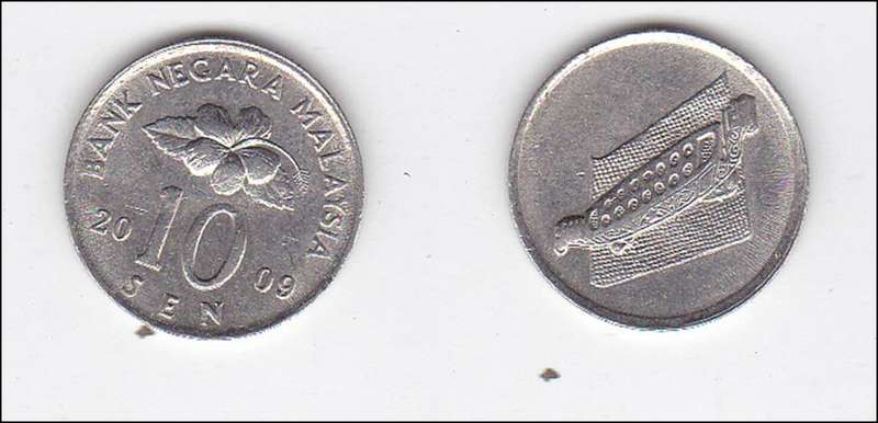 MALAYSIA 10 CENTS 2009 HIGH GRADE