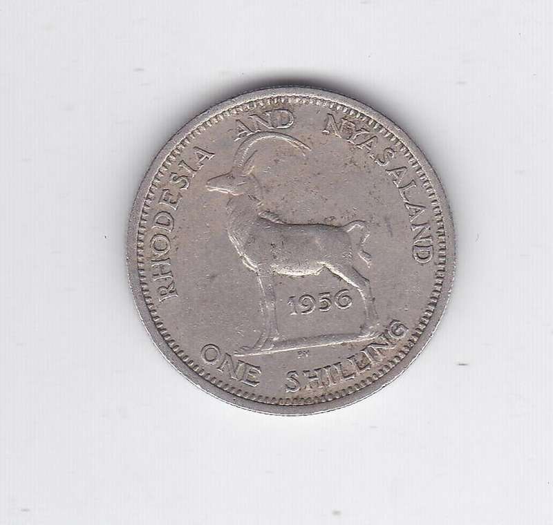 RHODESIA AND NYASALAND 1 SHILLING 1956