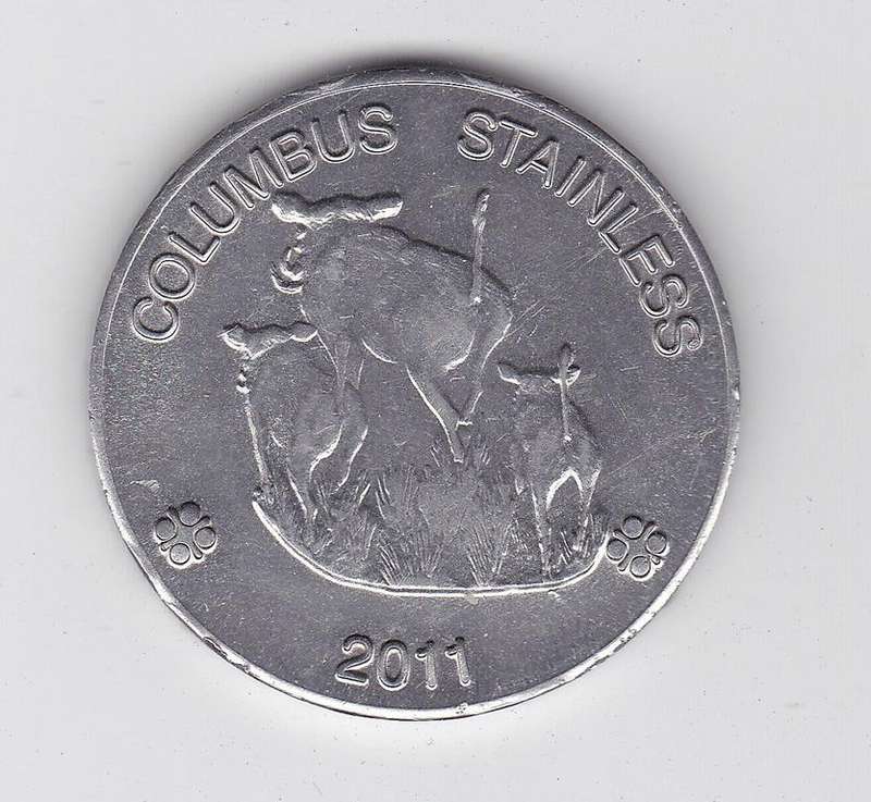 THE COLUMBUS STAINLESS "TOSSING COIN" STAINLESS STEEL 2001