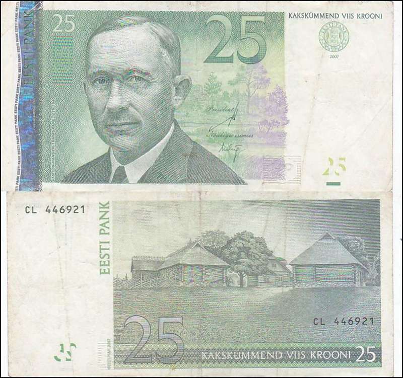 ESTONIA 25 KROON 2007
