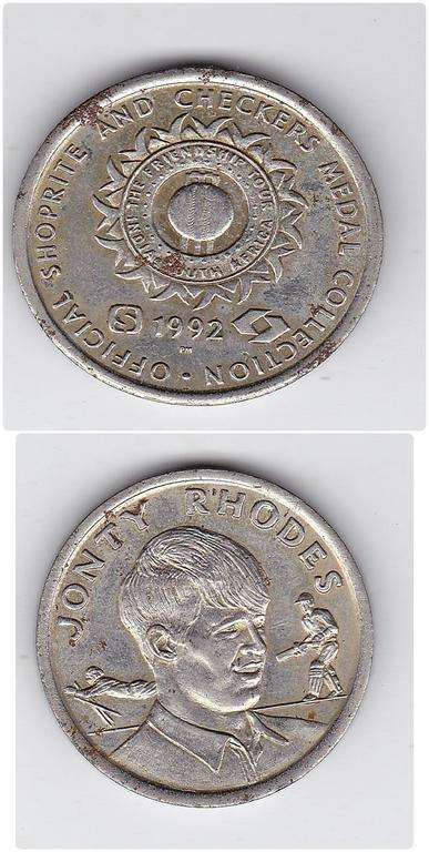 JONTY RHODES OFFICIAL SHOPRITE AND CHECKERS MEDAL COLLECTION 1992