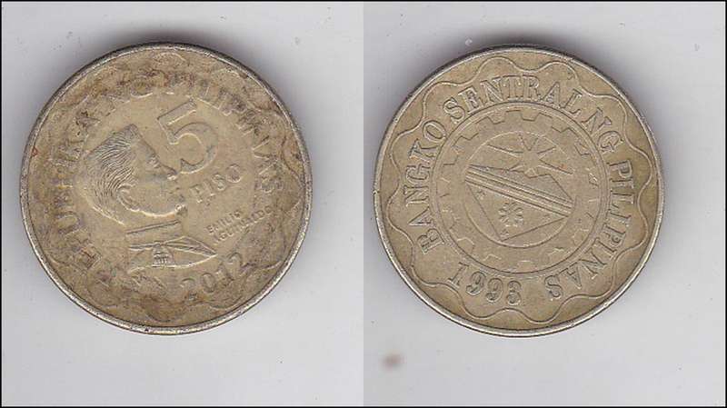 PHILIPPINES 5 PESOS 1993