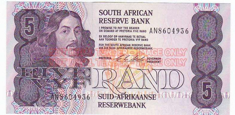 FIVE RAND C.L. STALS AN8604936  FIRST AND ONLY ISSUE 1990 - HIGH GRADE