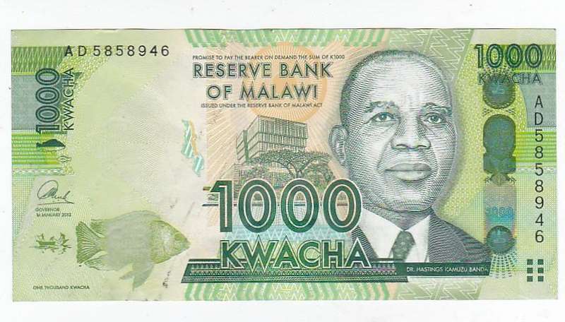 MALAWI 1000 KWACHA 2013 FACE VALUE R29.60