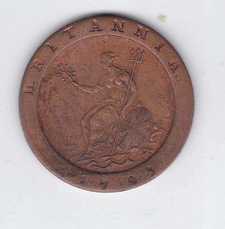 VAN RIEBEECK REPLIKA GREAT BRITAIN PENNY 1797 TOKEN
