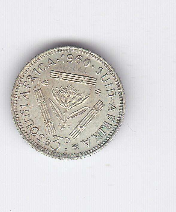 SOUTH AFRICA TICKEY 1960 - SCARCE DATE MINTAGE 21 364