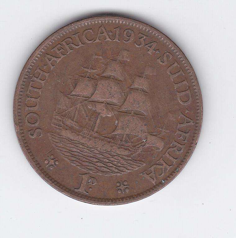 SOUTH AFRICA 1 PENNY 1934