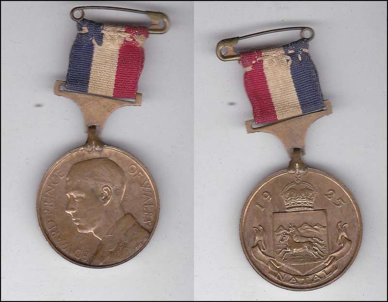 NATAL PRINCE OF WALES VISIT 1922 MEDAL HIGH GRADE WITH RIBBON