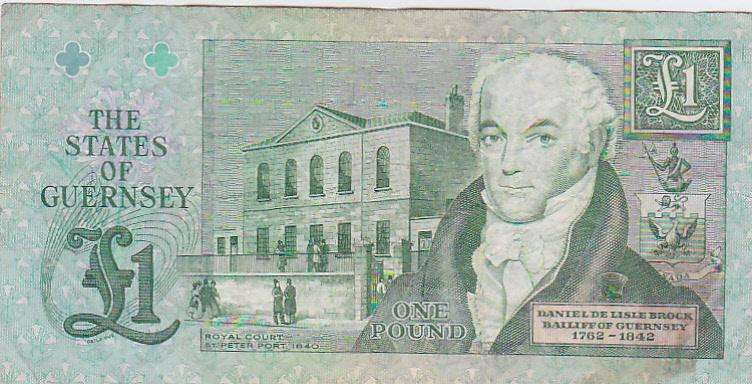 GUERNSEY ONE POUND ¿ ROYAL COURT ST PETER PORT 1840