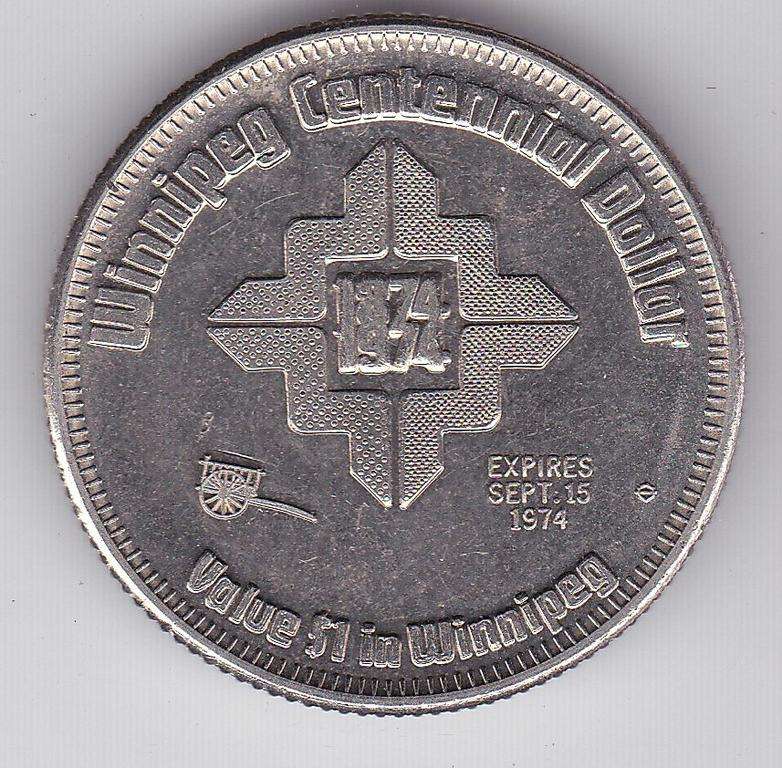 CANADA WINNIPEG CENTENNIAL DOLLAR 1974