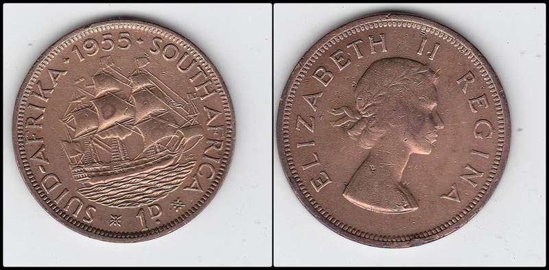 SOUTH AFRICA 1 PENNY 1955