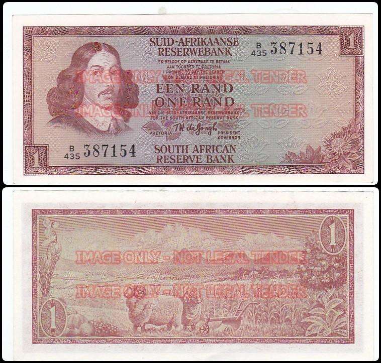 SOUTH AFRICA 1 RAND T.W. DE JONGH B435 387154 - HIGH GRADE