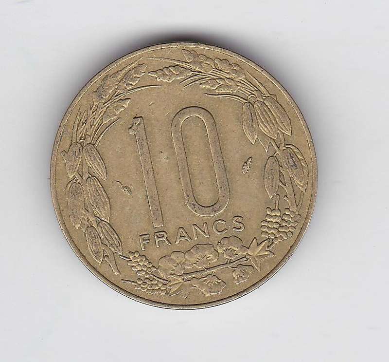 CENTRAL AFRICAN STATES 10 FRANCS 1992