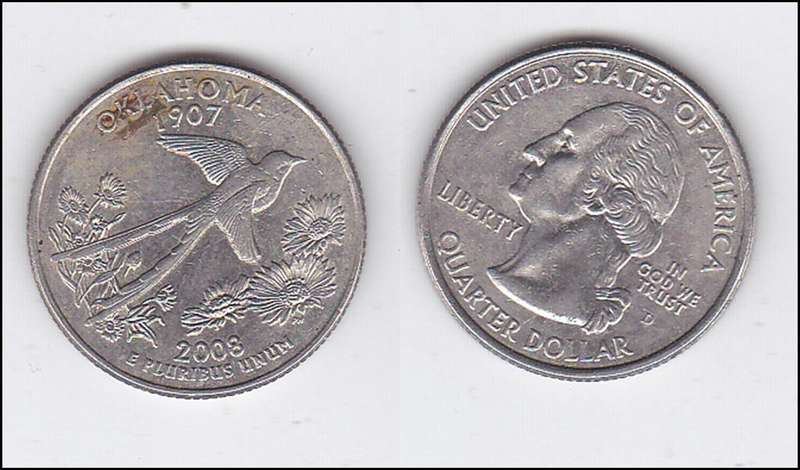 USA QUARTER OKLAHOMA 2008