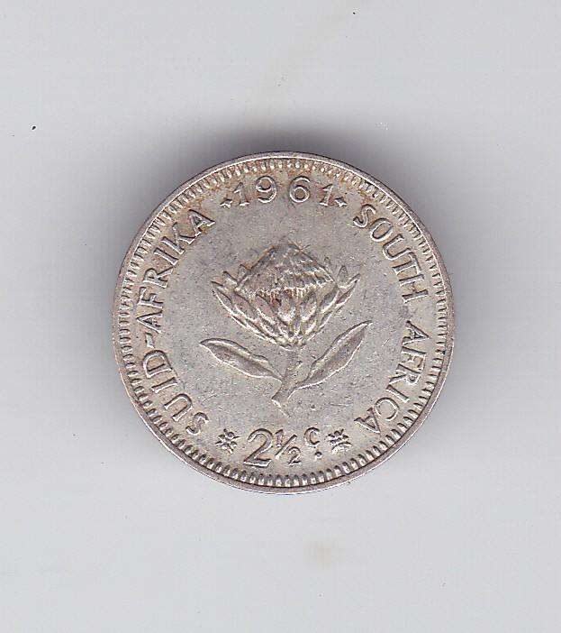 SOUTH AFRICA 2 1/2 CENTS 1961