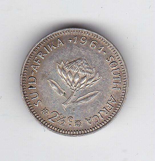 SOUTH AFRICA 2 1/2 CENTS 1961