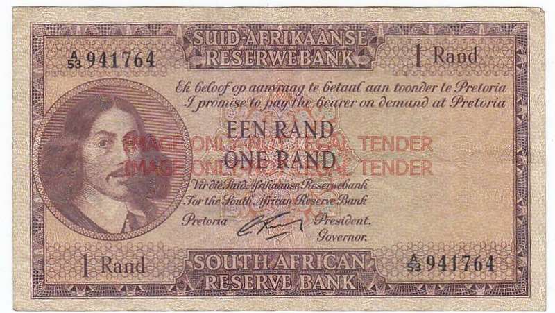 SOUTH AFRICA 1 RAND G.RISSIK A53 941764