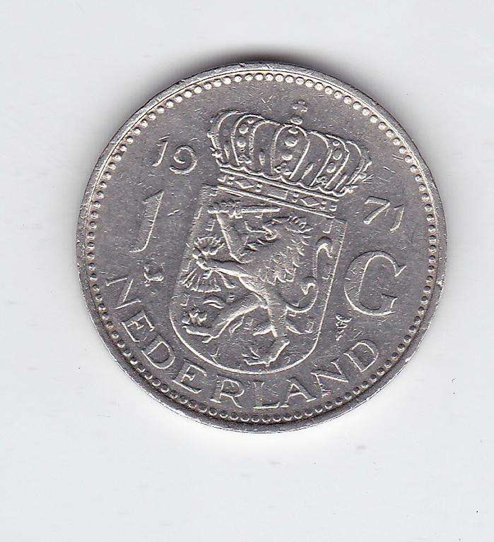 NETHERLANDS 1 GUILDER 1971 HIGH GRADE