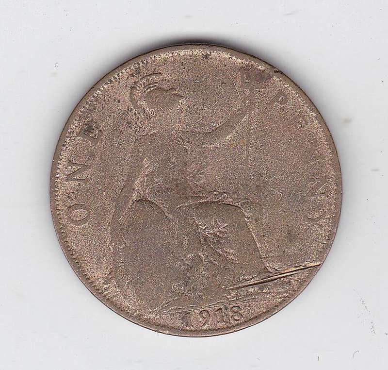 GREAT BRITAIN 1 PENNY 1918