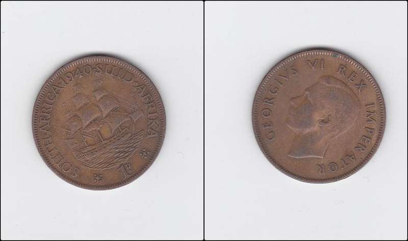 SOUTH AFRICA 1 PENNY 1940