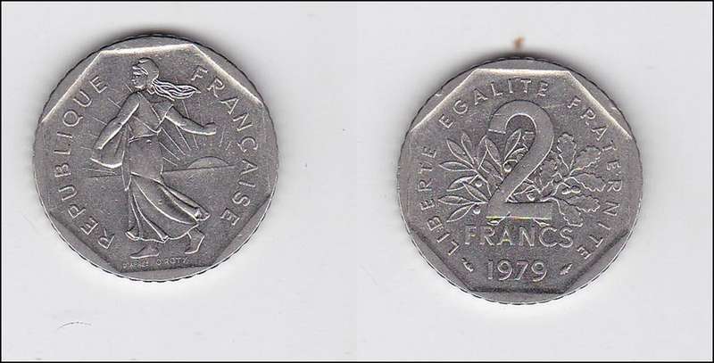 FRANCE 2 FRANCS 1979 HIGH GRADE