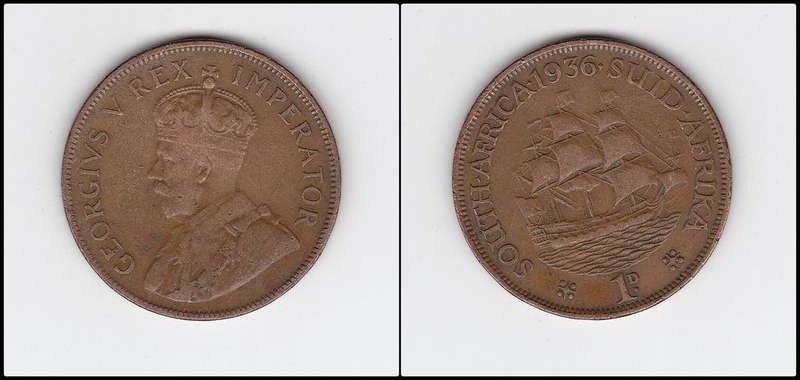 SOUTH AFRICA 1 PENNY 1936