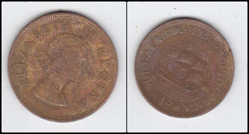 SOUTH AFRICA 1 PENNY 1956