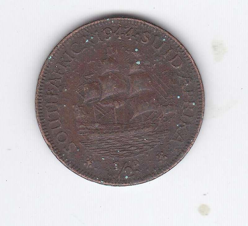 SOUTH AFRICA 1/2 PENNY 1944